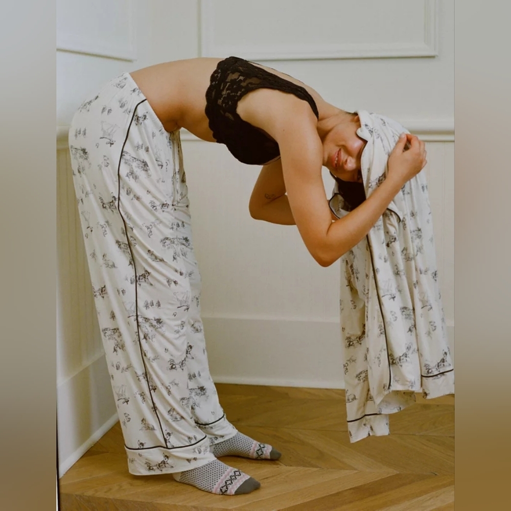Aerie Bambi Real Soft Piping Trouser PJ Pants XL XXL Nature-Inspired Woodland